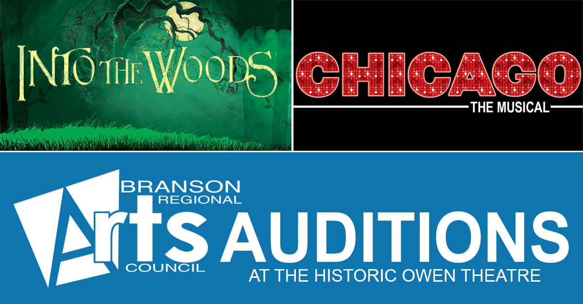 Audition Announcement for Into The Woods and Chicago Branson Regional