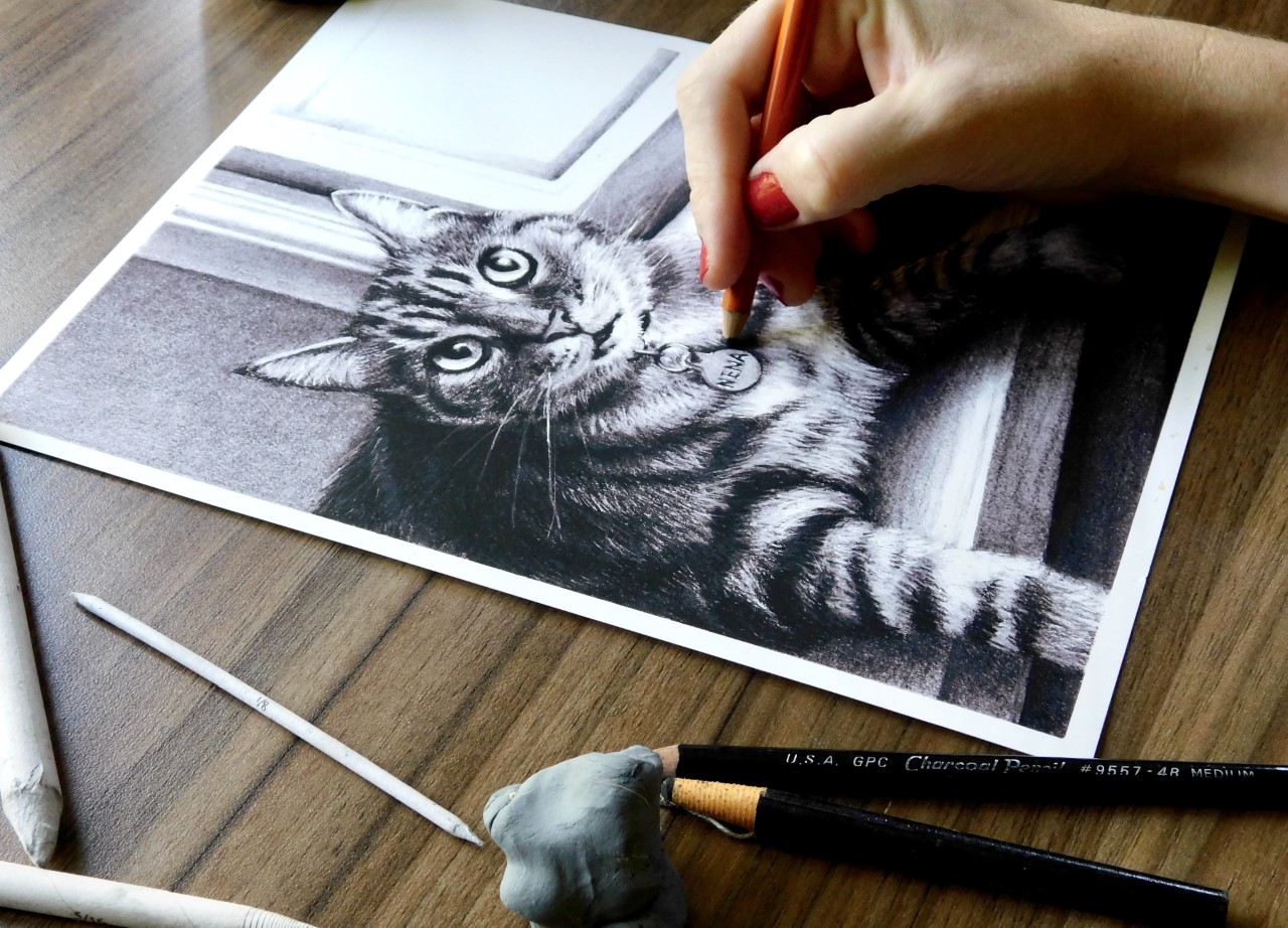 Charcoal pencil drawing: Cute Cub | Hi friends... this is a … | Flickr
